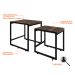 Conjunto com 2 Mesas Laterais Wooden Carvalho Dark e Preto