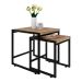 Conjunto com 2 Mesas Laterais Wooden Carvalho e Preta
