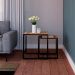Conjunto com 2 Mesas Laterais Wooden Carvalho e Preta