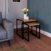 Conjunto com 2 Mesas Laterais Wooden Mel e Preto