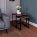 Conjunto com 2 Mesas Laterais Wooden Nogal e Preto
