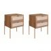 Conjunto com 2 Mesas de Cabeceira Oslo 4 Gavetas Hanover e Dourado