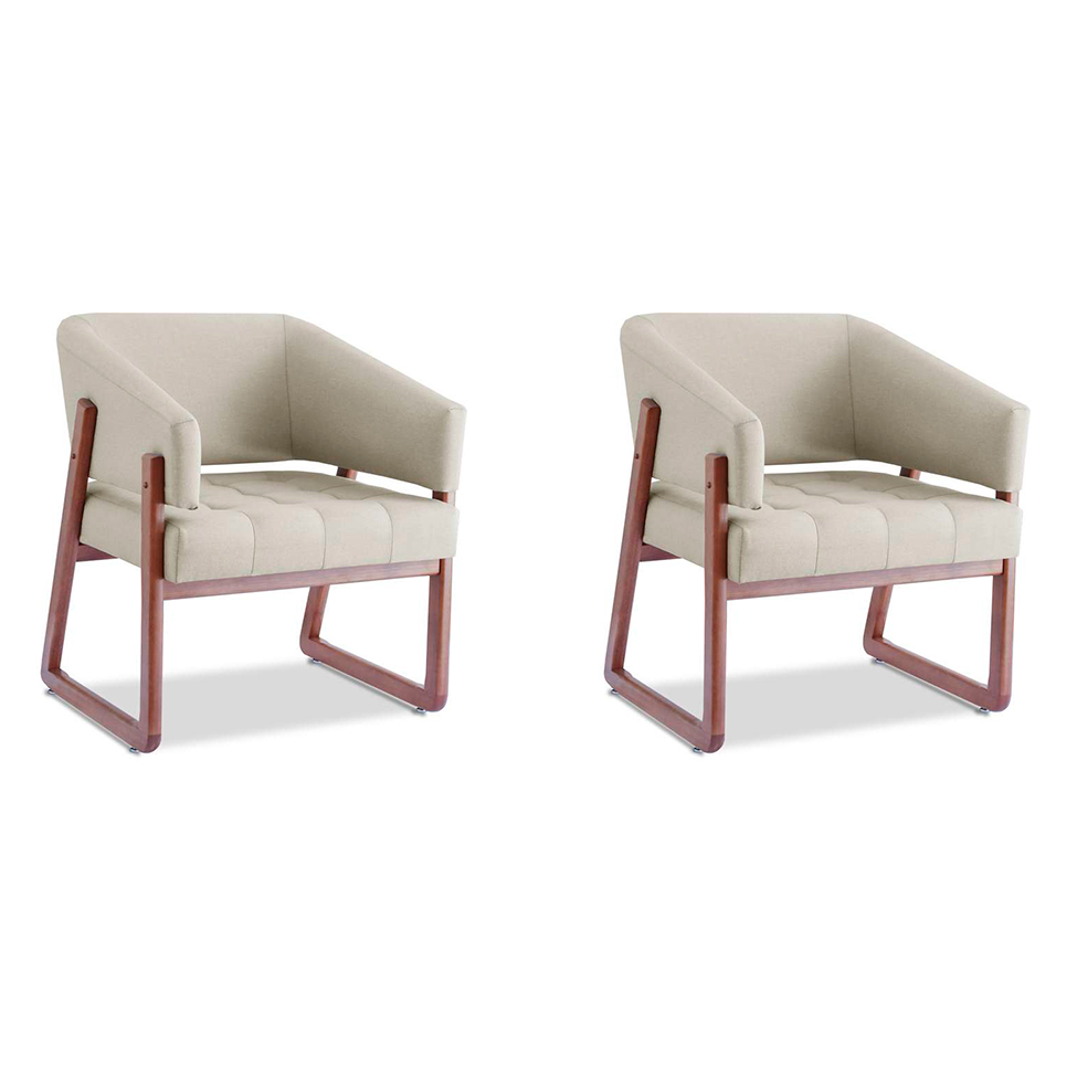 Conjunto com 2 Poltronas Air Areia