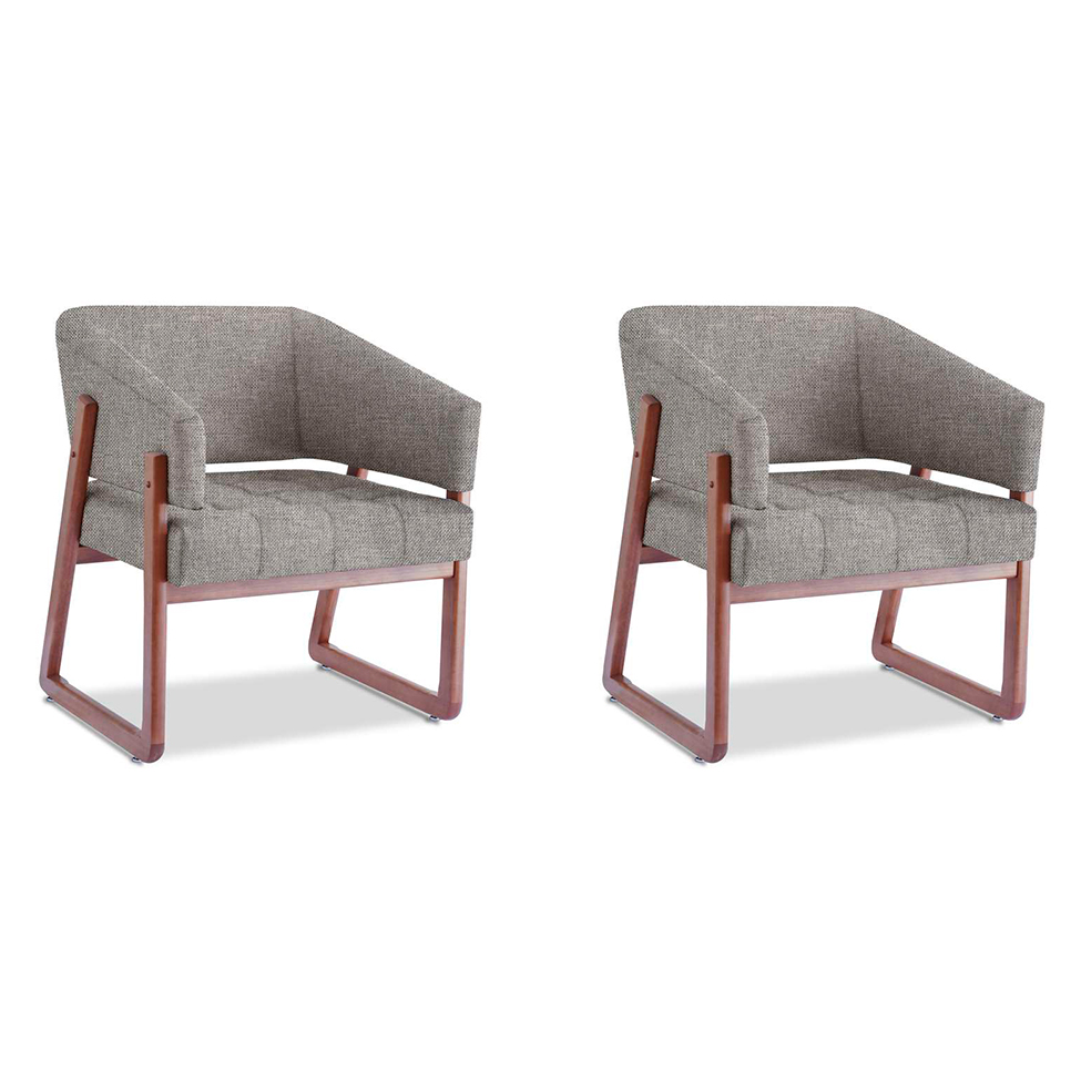 Conjunto com 2 Poltronas Air Cimento