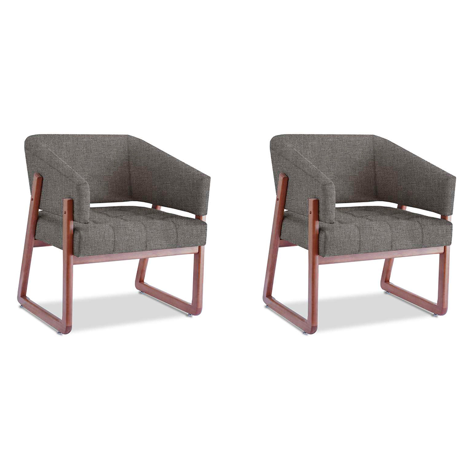 Conjunto com 2 Poltronas Air Cinza