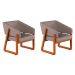 Conjunto com 2 Poltronas Air Linho Cinza e Amêndoa