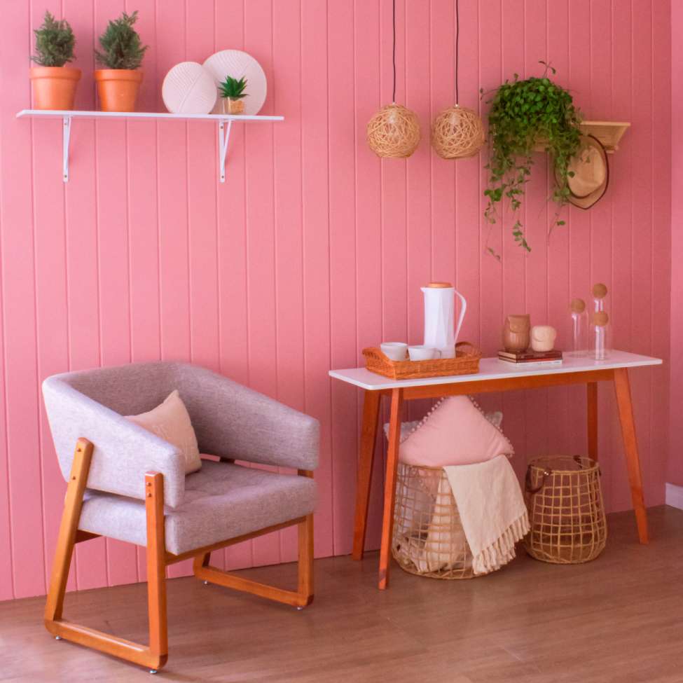 Conjunto com 2 Poltronas Air Linho Cinza e Amêndoa
