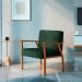 Conjunto com 2 Poltronas Antonia Algodão Verde e Nogueira