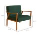 Conjunto com 2 Poltronas Antonia Algodão Verde e Nogueira