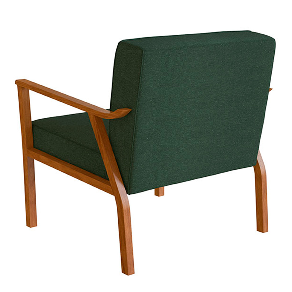 Conjunto com 2 Poltronas Antonia Algodão Verde e Nogueira