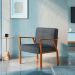 Conjunto com 2 Poltronas Antonia Poliéster Chumbo e Nogueira