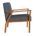 Conjunto com 2 Poltronas Antonia Poliéster Chumbo e Nogueira