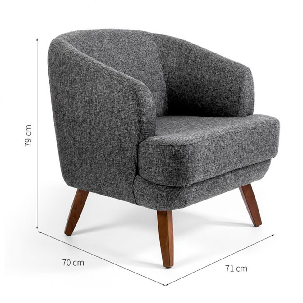 Conjunto com 2 Poltronas Betânia Cinza Escuro