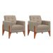 Conjunto com 2 Poltronas Brooklin Linho Areia