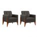 Conjunto com 2 Poltronas Brooklin Linho Cinza
