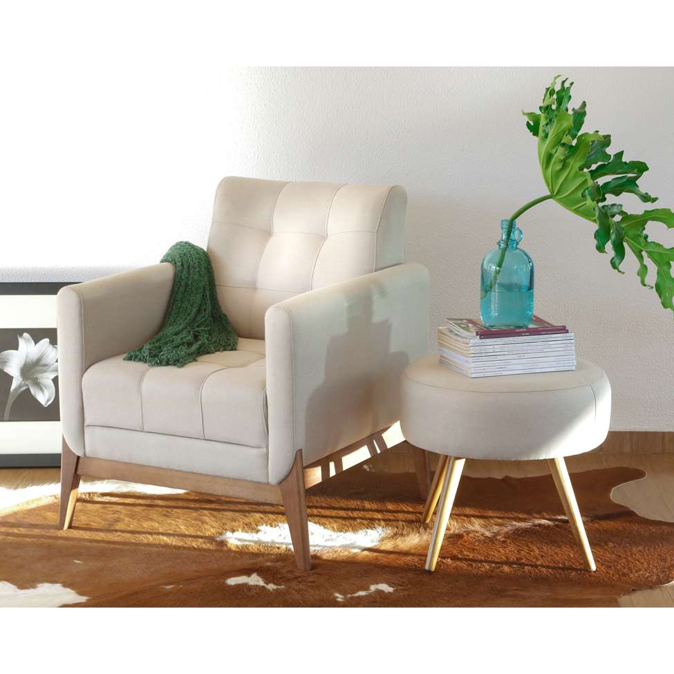 Conjunto com 2 Poltronas Brooks Areia