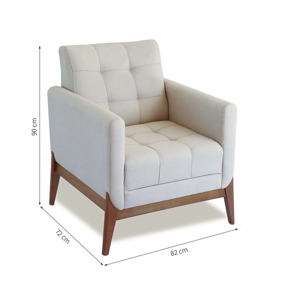 Conjunto com 2 Poltronas Brooks Areia