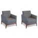 Conjunto com 2 Poltronas Brooks Cinza