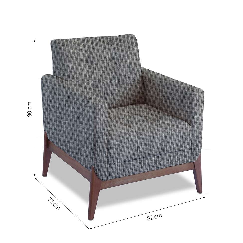 Conjunto com 2 Poltronas Brooks Cinza