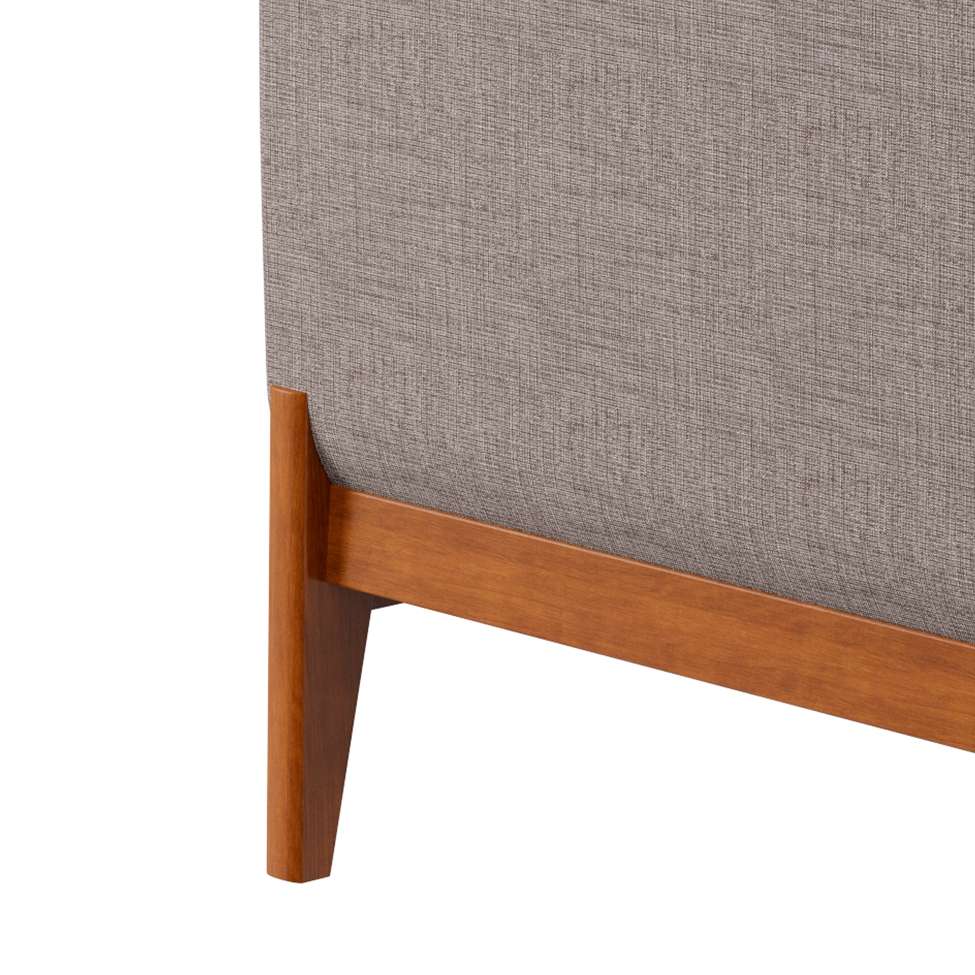Conjunto com 2 Poltronas Brooks Linho Cinza e Amêndoa