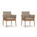 Conjunto com 2 Poltronas Chicago Linho Areia