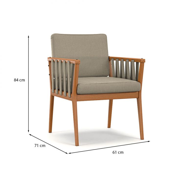 Conjunto com 2 Poltronas Chicago Linho Areia