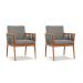 Conjunto com 2 Poltronas Chicago Linho Cimento