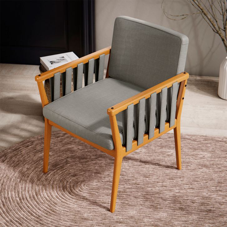 Conjunto com 2 Poltronas Chicago Linho Cimento