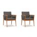 Conjunto com 2 Poltronas Chicago Linho Cinza
