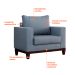 Conjunto com 2 Poltronas Davos Cinza