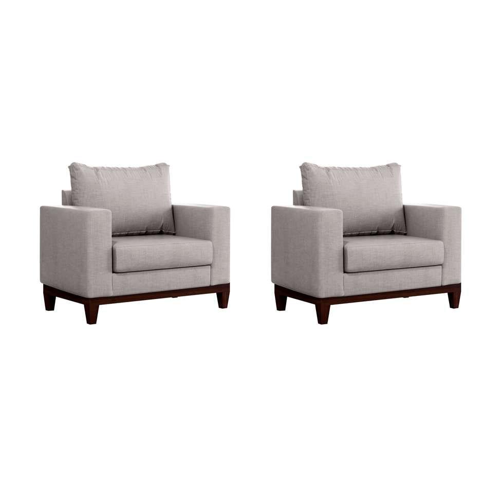 Conjunto com 2 Poltronas Davos Cru