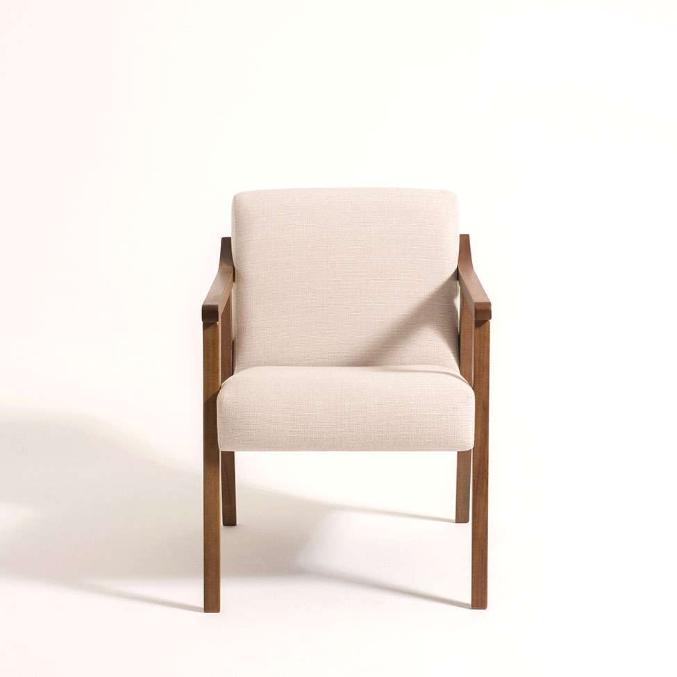 Conjunto com 2 Poltronas Flávia Bege e Nogueira