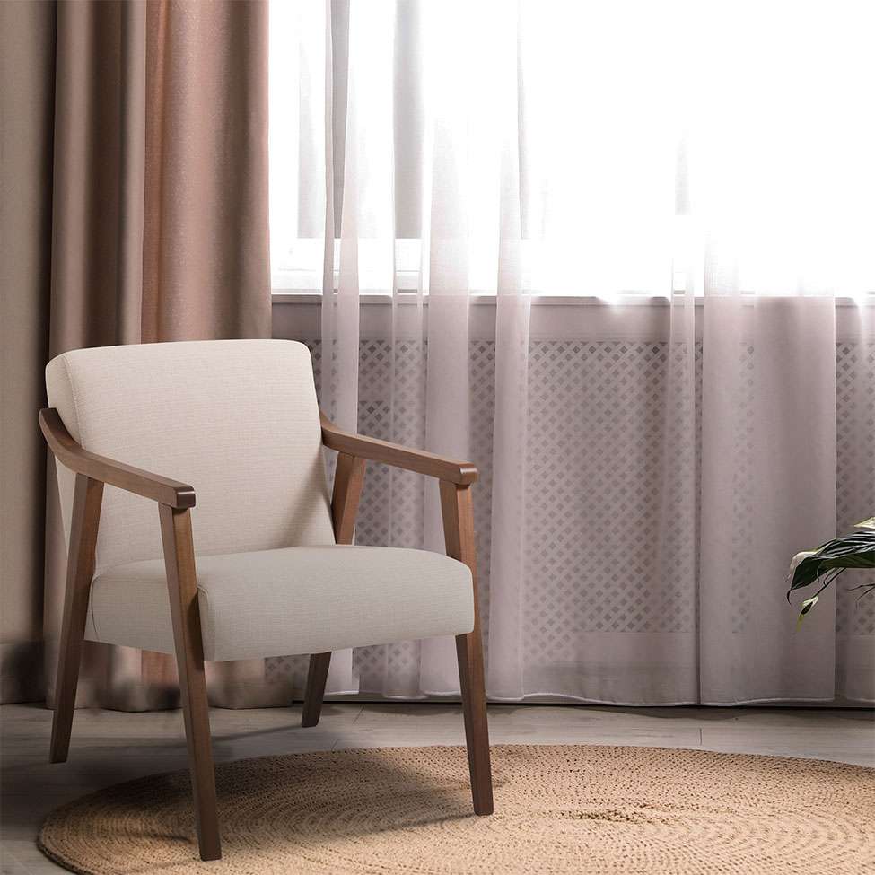 Conjunto com 2 Poltronas Flávia Bege e Nogueira