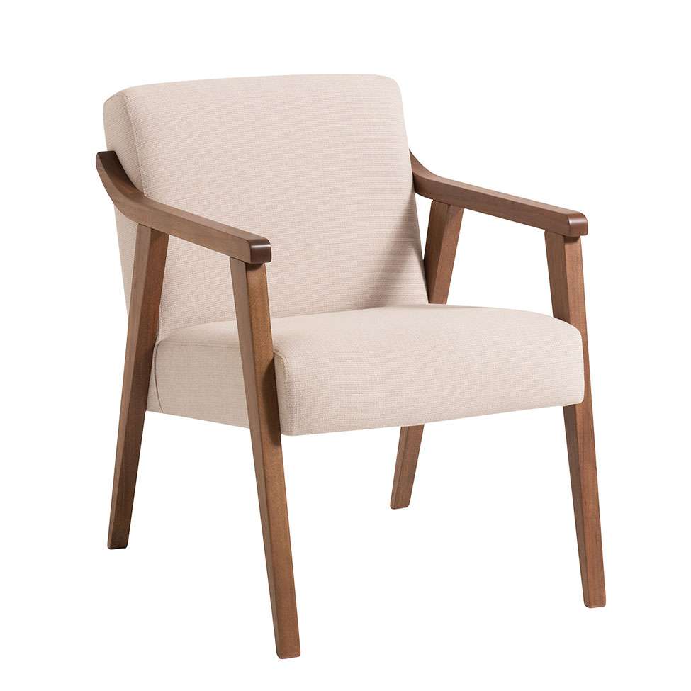 Conjunto com 2 Poltronas Flávia Bege e Nogueira
