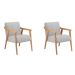 Conjunto com 2 Poltronas Flávia Cinza e Natural