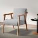 Conjunto com 2 Poltronas Flávia Cinza e Natural