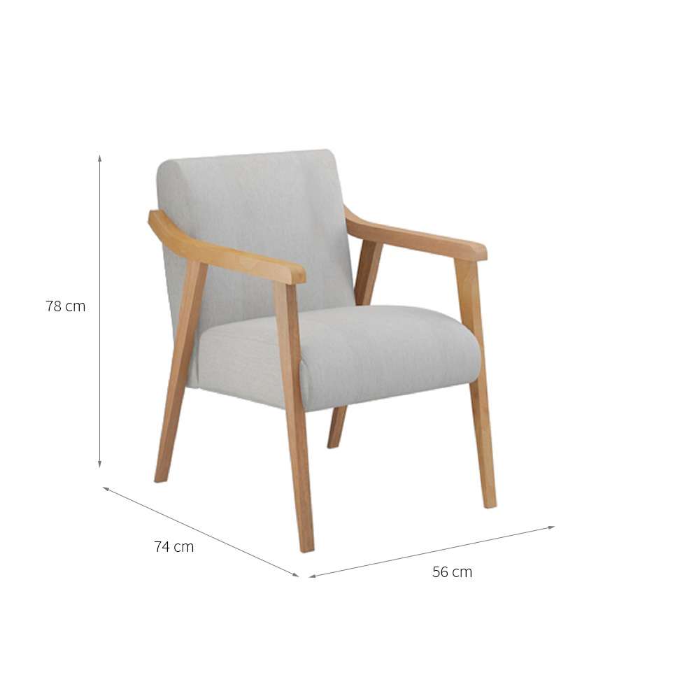 Conjunto com 2 Poltronas Flávia Cinza e Natural