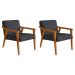 Conjunto com 2 Poltronas Flavia Algodão Chumbo e Nogueira