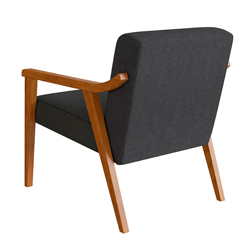 Conjunto com 2 Poltronas Flavia Algodão Chumbo e Nogueira
