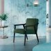 Conjunto com 2 Poltronas Flavia Algodão Verde e Preta
