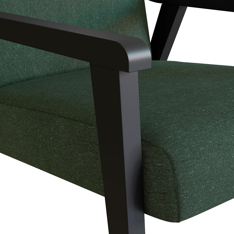Conjunto com 2 Poltronas Flavia Algodão Verde e Preta