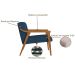 Conjunto com 2 Poltronas Flavia Poliéster Azul Marinho e Nogueira
