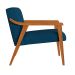 Conjunto com 2 Poltronas Flavia Poliéster Azul Marinho e Nogueira