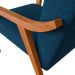 Conjunto com 2 Poltronas Flavia Poliéster Azul Marinho e Nogueira