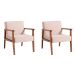 Conjunto com 2 Poltronas Júlia Bege e Nogueira