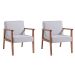 Conjunto com 2 Poltronas Júlia Cinza e Nogueira