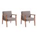 Conjunto com 2 Poltronas Júlia Natural e Cinza