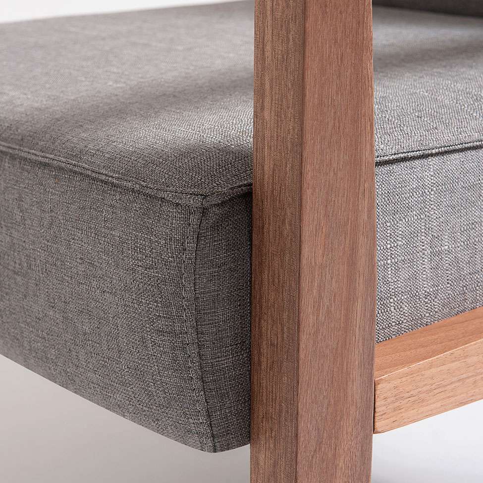 Conjunto com 2 Poltronas Júlia Natural e Cinza