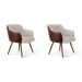 Conjunto com 2 Poltronas Jasmin Tressê Marrom e Bege