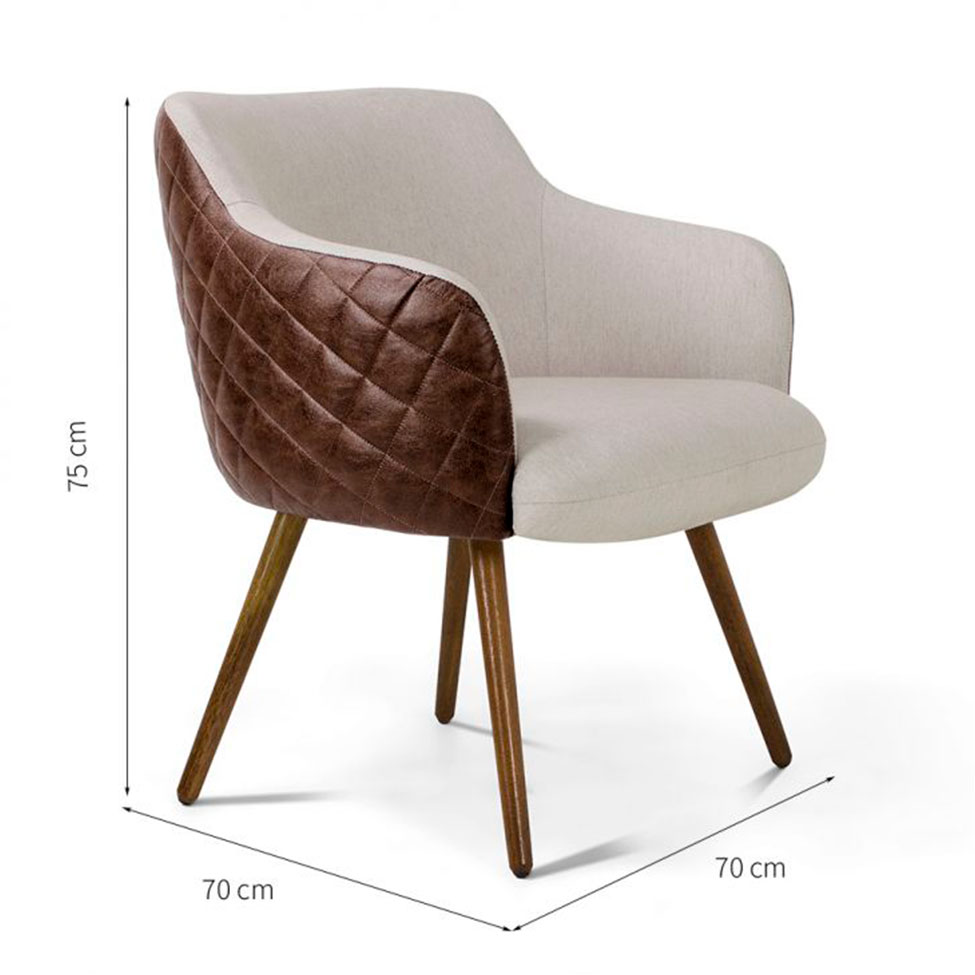 Conjunto com 2 Poltronas Jasmin Tressê Marrom e Bege